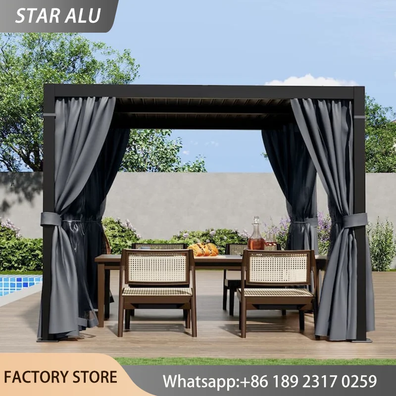 Louvered Canopy Aluminum Pergola Roof Heavy Duty Gazebo Outdoor Patio Rain Shelter Waterproof UV Sunshade Garden Backyard Cover