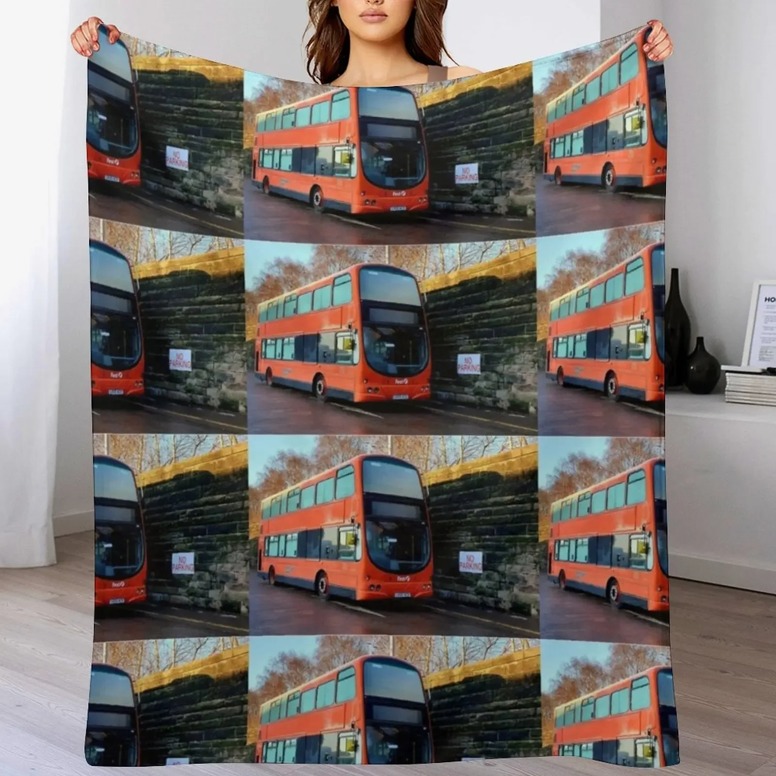

Bus Throw Blanket Warm Plush Fuzzy Blanket for Living Room