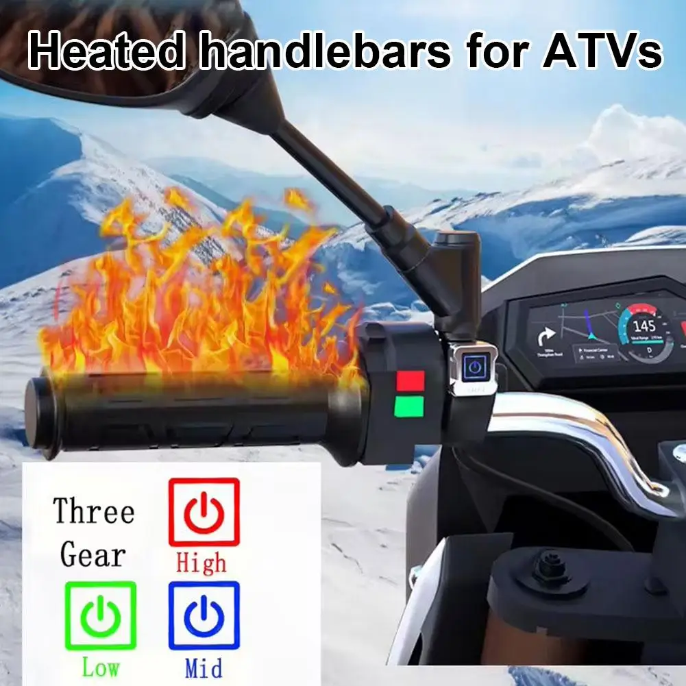 

2025 Universal ATV Heated Grips, Windproof Handlebar Heater With Anti-Slip Design For Winter Riding Motorcycle Hot Heated G H5U7