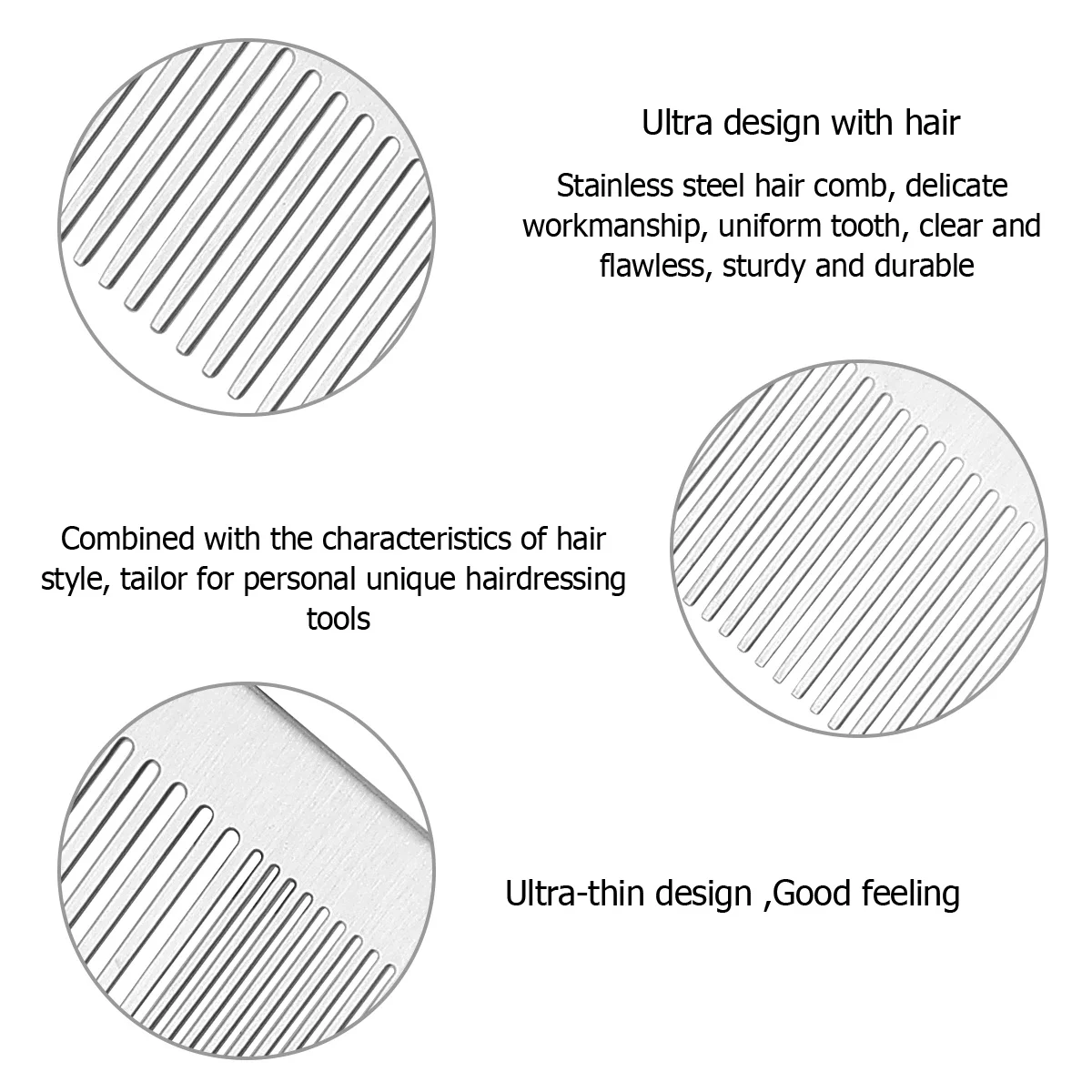 

1pc Titanium Steel Comb 21X3Cm Silver Sturdy Unbreakable Massage Comb For Thick Curly Straight Hair Hair Cutting Dressing Tool