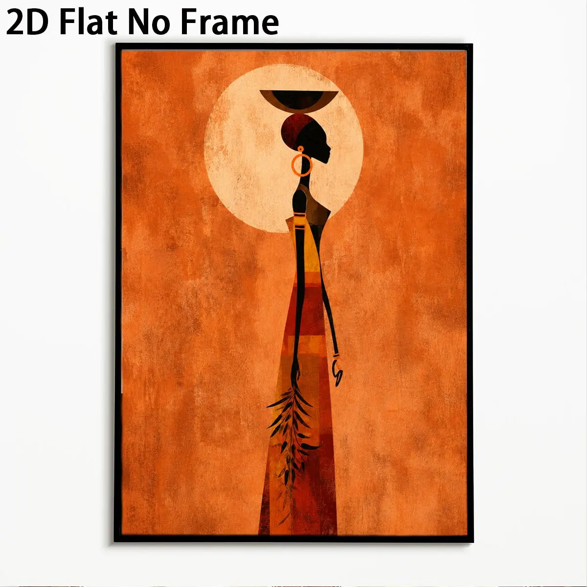 2D Flat, 1pc 2D Flat African Woman Art Posters Ethnic Minimalist Style Wall Decoration Unframed Canvas Printing Home Decorati