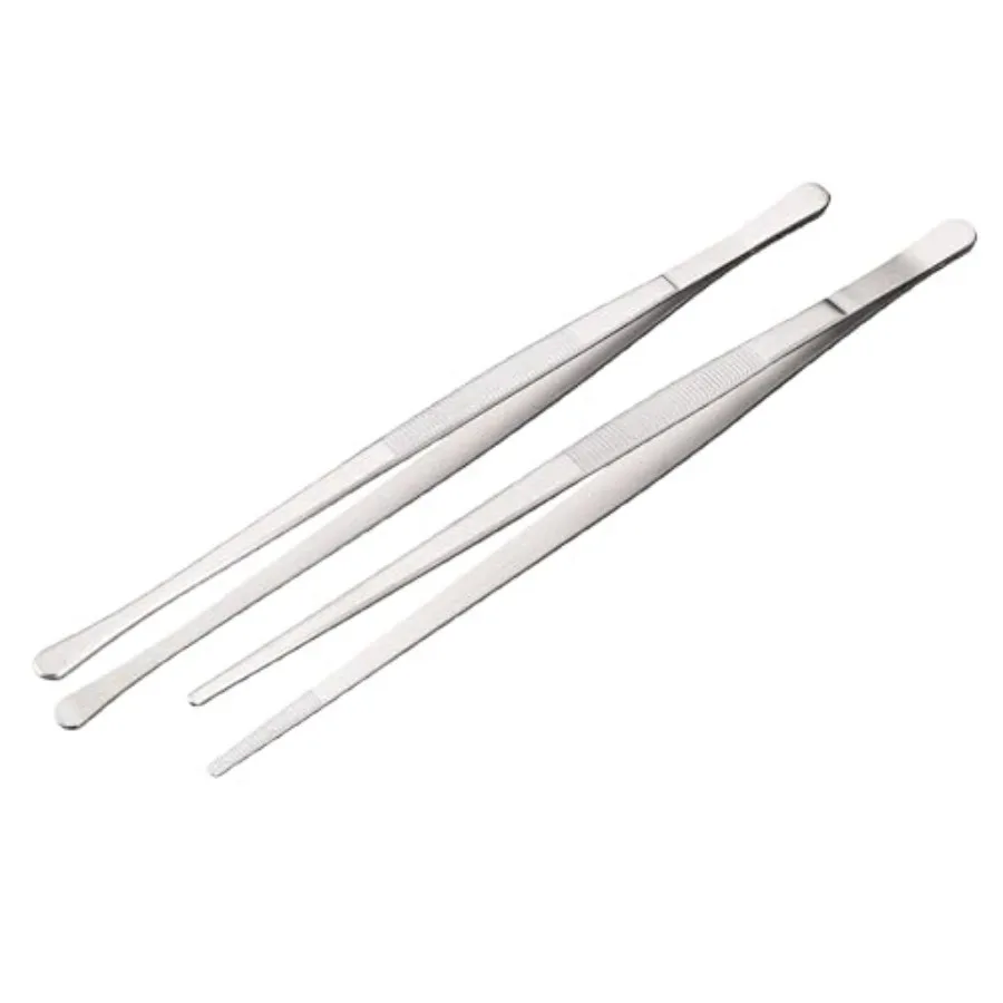 

Tweezer Tongs, 10 inch Stainless Steel Food Cooking Tongs for Kitchen Cooking BBQ Grilling Meat, Set of 2 Cooking Tweezer 10 in