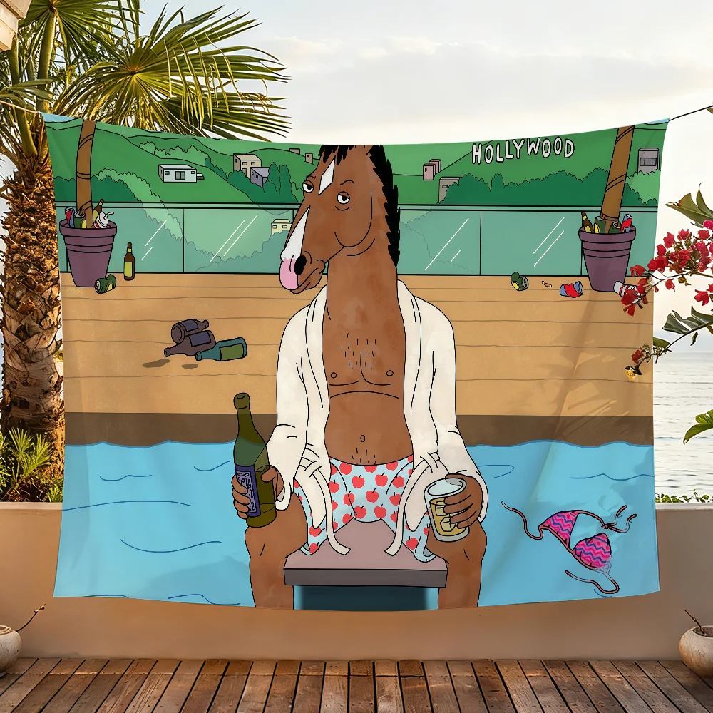 Cartoon B-BoJack H-HorseMan-S Flag For Garden Party Living Room Home Wall Decor Banner Bedroom Outdoor Tapestry