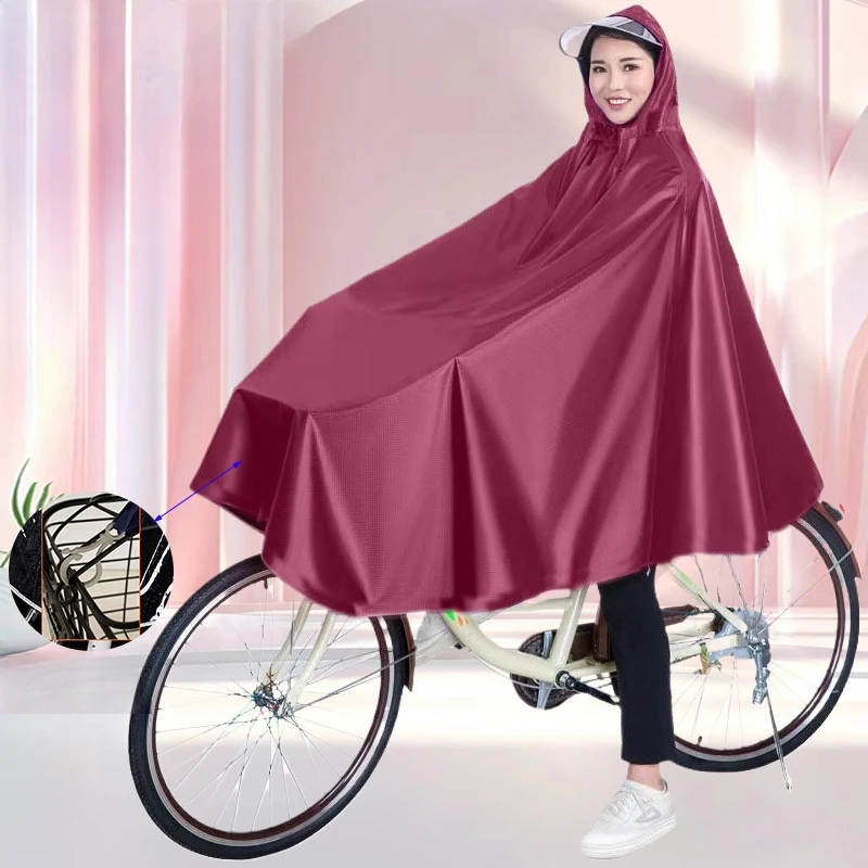 Bicycle Raincoat Single Person Poncho Electric Bike Shared Bicycle Men and Women Thickened Adult Student Riding Rainproof