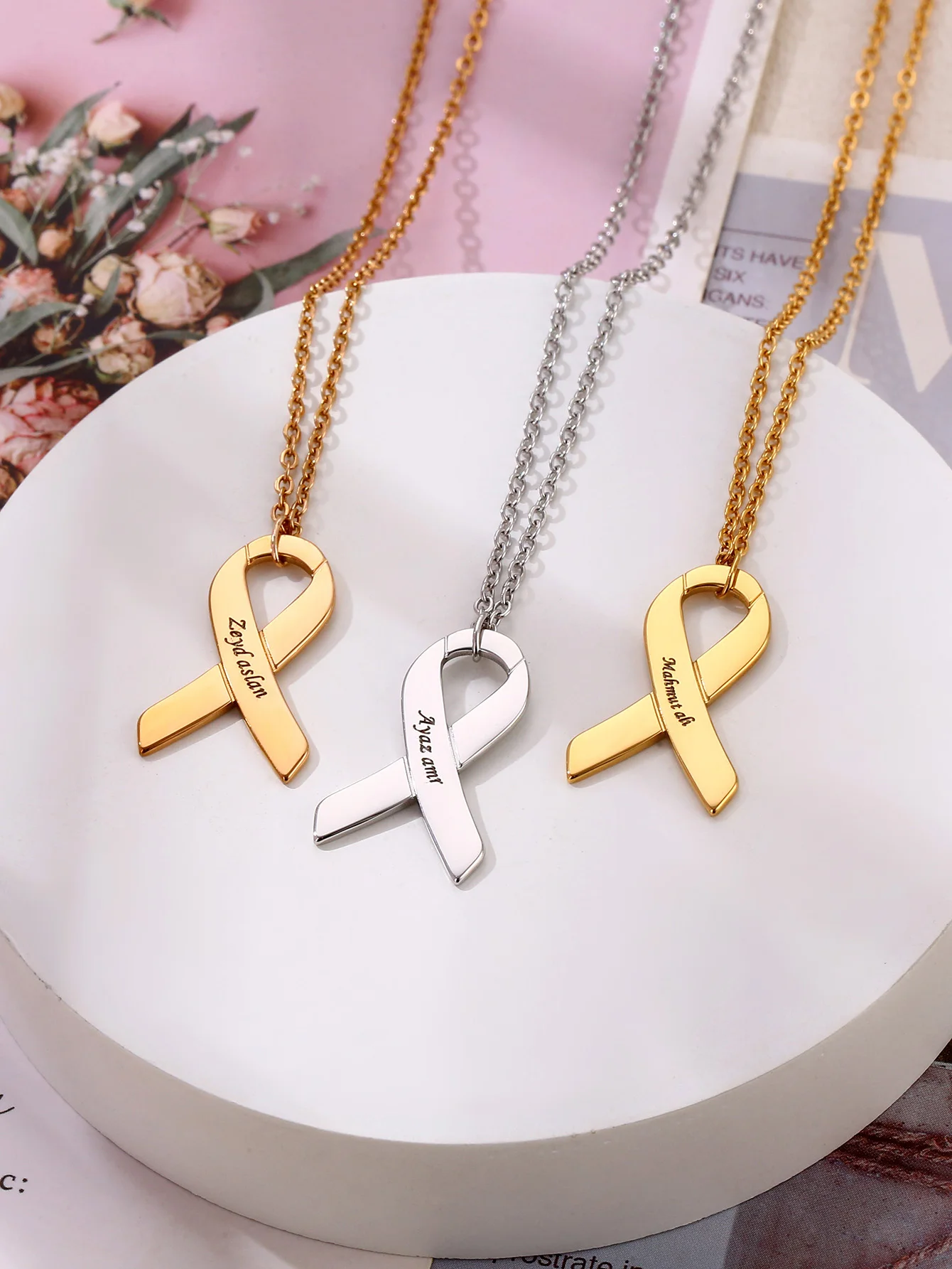 

Ожерелье из нержавеющей стали с персонализированной гравировкой, уникальный дизайн, универсальное колье, подарок для подруги, подруги