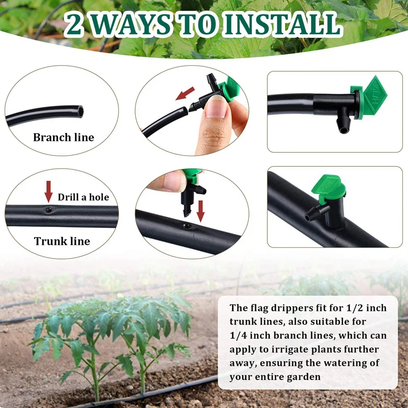 60 Pieces 4GPH Removable Drip Sprinkler Irrigation Drip Emitter Garden Flag Irrigation Dripper, For Trees And Shrubs