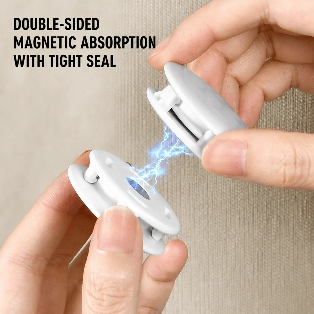 ABS Magnetic Curtain Closure Clips No Drill Anti-Leak Light Curtain Gap Stoppers Curtain Hold Buttons