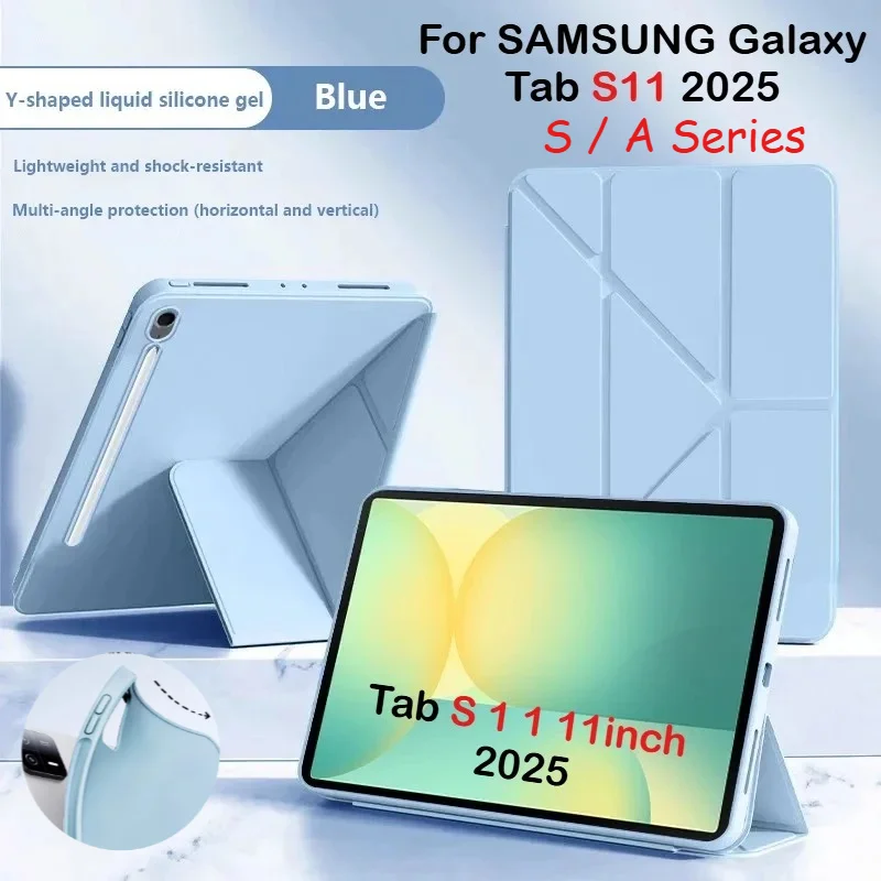 

Новый кожаный чехол-подставка Y-Folding для Samsung Galaxy Tab S11 S10 Lite FE 10.9\" SM-X400 X406B S9 S8 S7 A9+ A11 Plus 8.7 2025