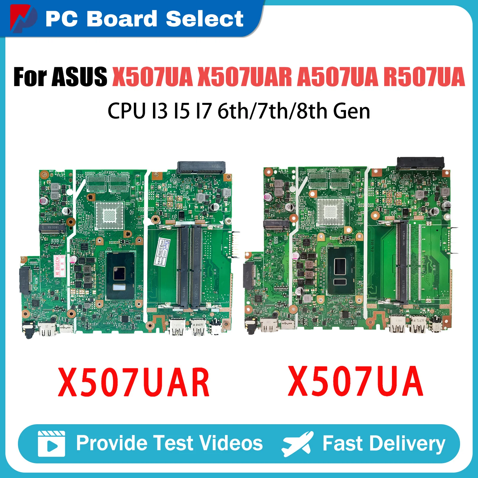 X507UA Mainboard For ASUS X507UAR A507UA R507UA F507UA Y5000UA Laptop Motherboard CPU I3 I5 I7 6th-7th-8th Gen UMA DDR4