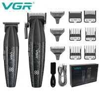 VGR Tondeuse cheveux Tondeuse homme Professionnel Tondeuse à cheveux Professionnelle Tondeuse à cheveux Réglable Machine de coupe de cheveux 9000 tr/min Sans fil Kit tondeuse et coupe-cheveux V-640 S3 6