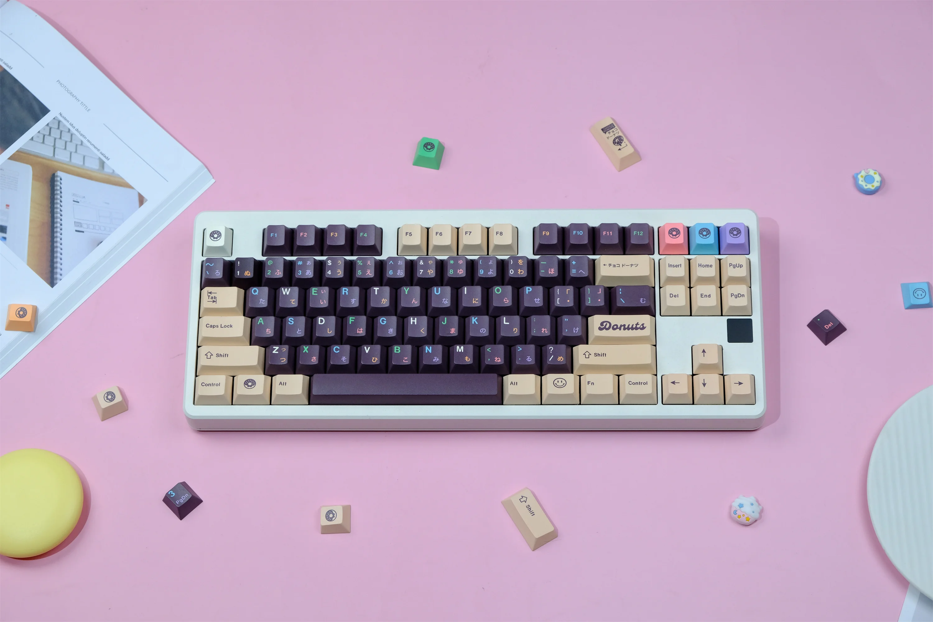 keycaps personalizados para teclado mecanico gmk donuts keycaps pbt keycaps perfil cherry dye sub 129 chaves 01