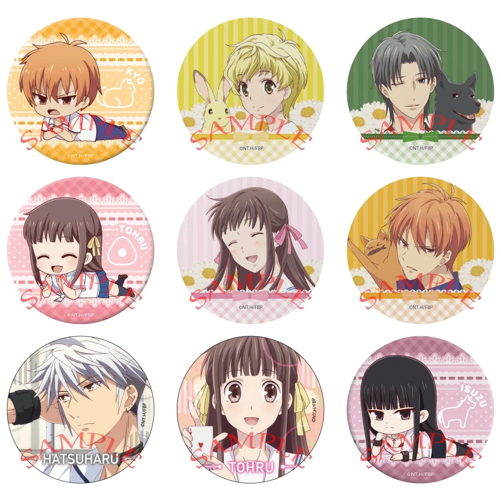 Anime Fruits Basket Souma Kyo Souma Yuki Soma kagura Sohma Akito Honda Tohru Cosplay Cartoon Badge Brooch Pins Accessories Gift