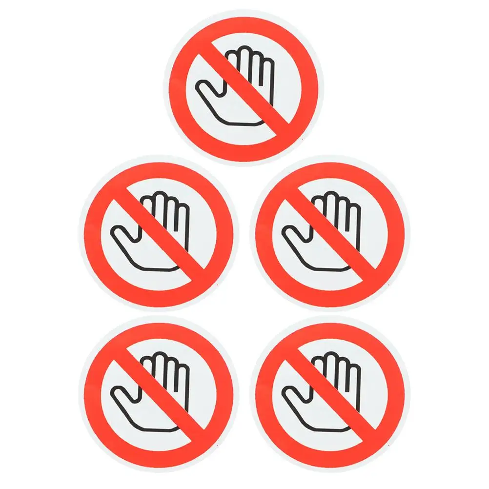

5 Sheets Safety Sign Stickers Adhesive No Touch Warning Self-adhesive Vinyl Decal