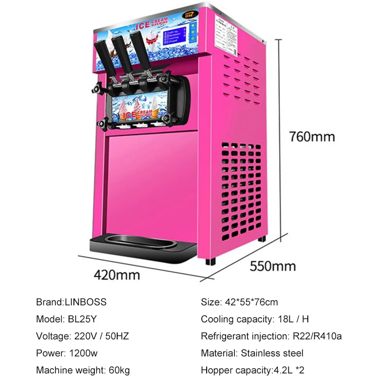 Portable Table Top 220V Small Mini Soft Serve Ice Cream Maker for Home Use Price of Home Ice Cream Machine