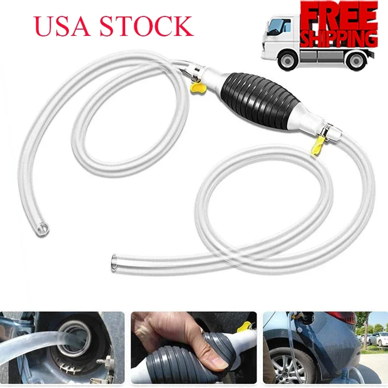 

High Flow Siphon Hand Pump Portable Manual Car Fuel Transfer Pump 2M Hose Oil Extractor Gas Gasoline Petrol Diesel Oil Liquid