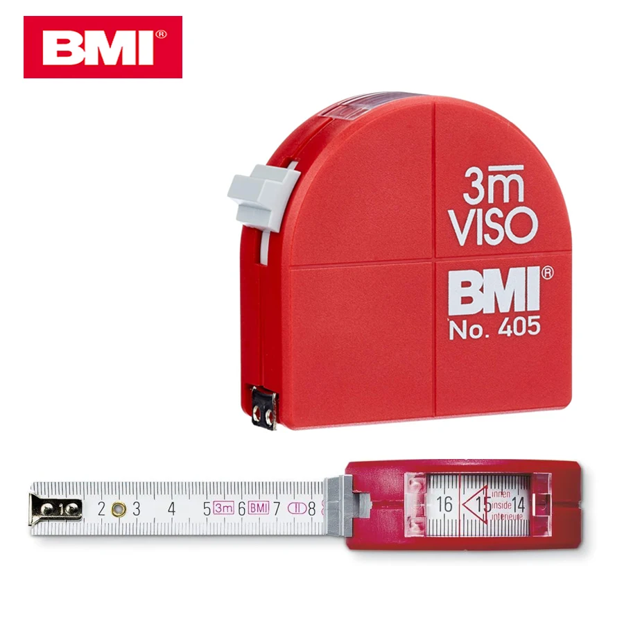 

BMI 405 VISO 3m Tape Measure with mm Graduation,Retractable,Self-Locking for Designer, Decorator