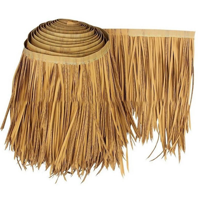 

6X DIY Straw Roof Rug Decor Grass Mat Palm Thatch Roll Deck Decor Decorative Straw Roof Panels Shutters