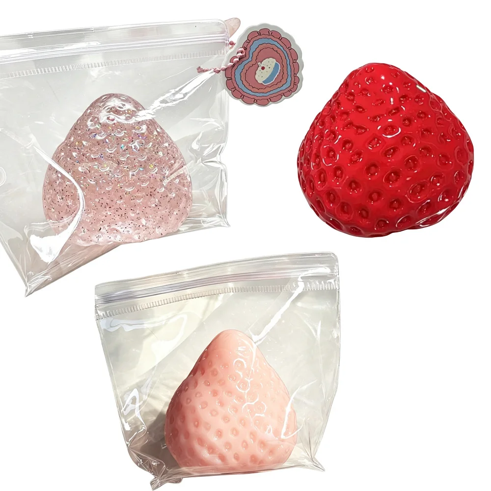 New Arrival Strawberry Squishy Toy Soft Slow Rise Simulated Fruit Scented Stress Relief Sensory Toy Grip Friendly Decompression Fidget Toy Trending Same Style Pinch Toy