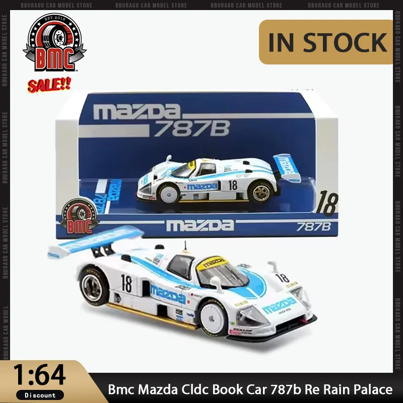 

Новый запас Bmc 1:64 Mazda Cldc Book Car 787b Le Mans 24h Re Rain Palace Моделирование сплава Миниатюрная литая под давлением модель Пользовательские игрушки в подарок