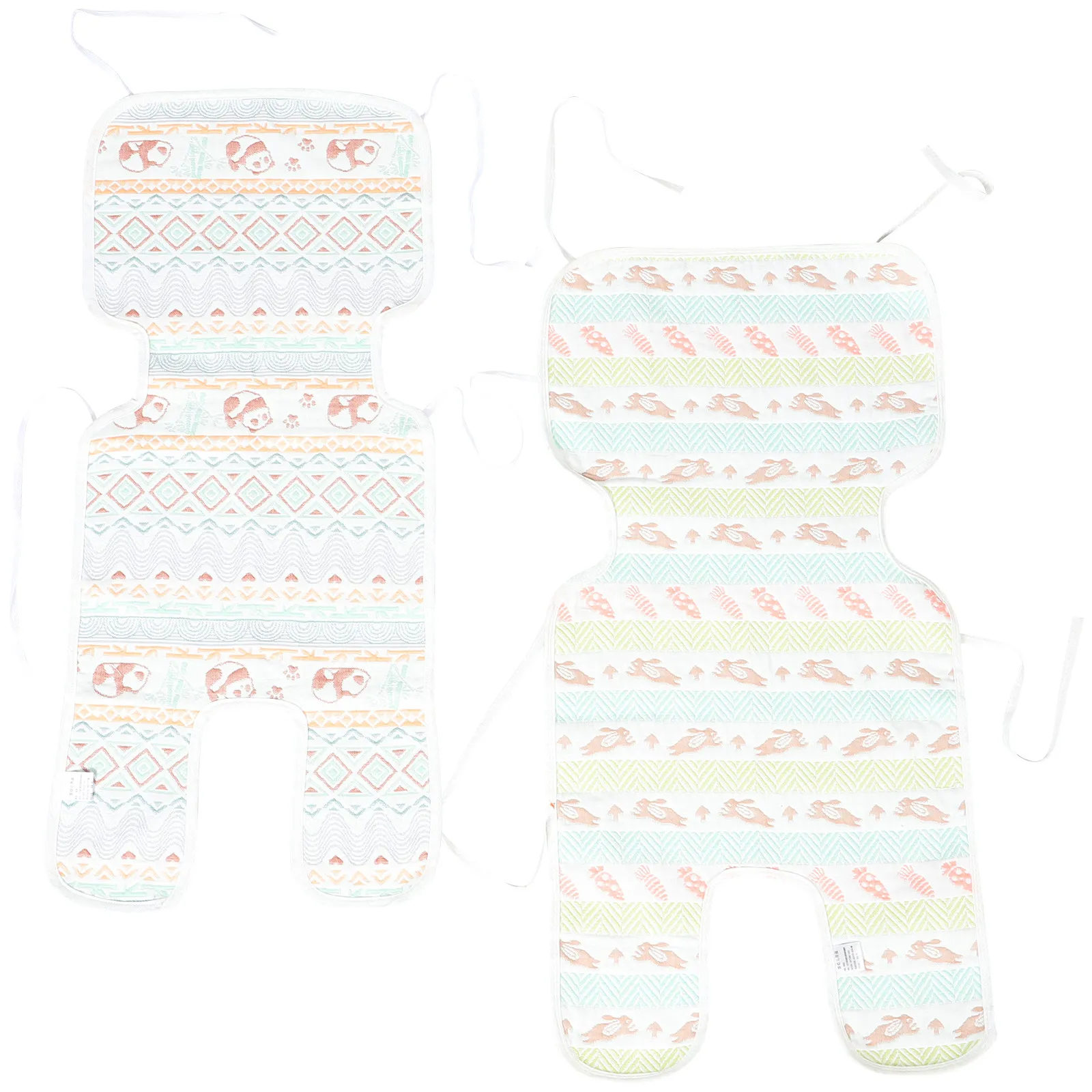 2pcs-baby-stroller-cushion-reversible-thick-padding-panda-bunny-pattern-universal-fit-for-most-strollers-car-seats-high-chair