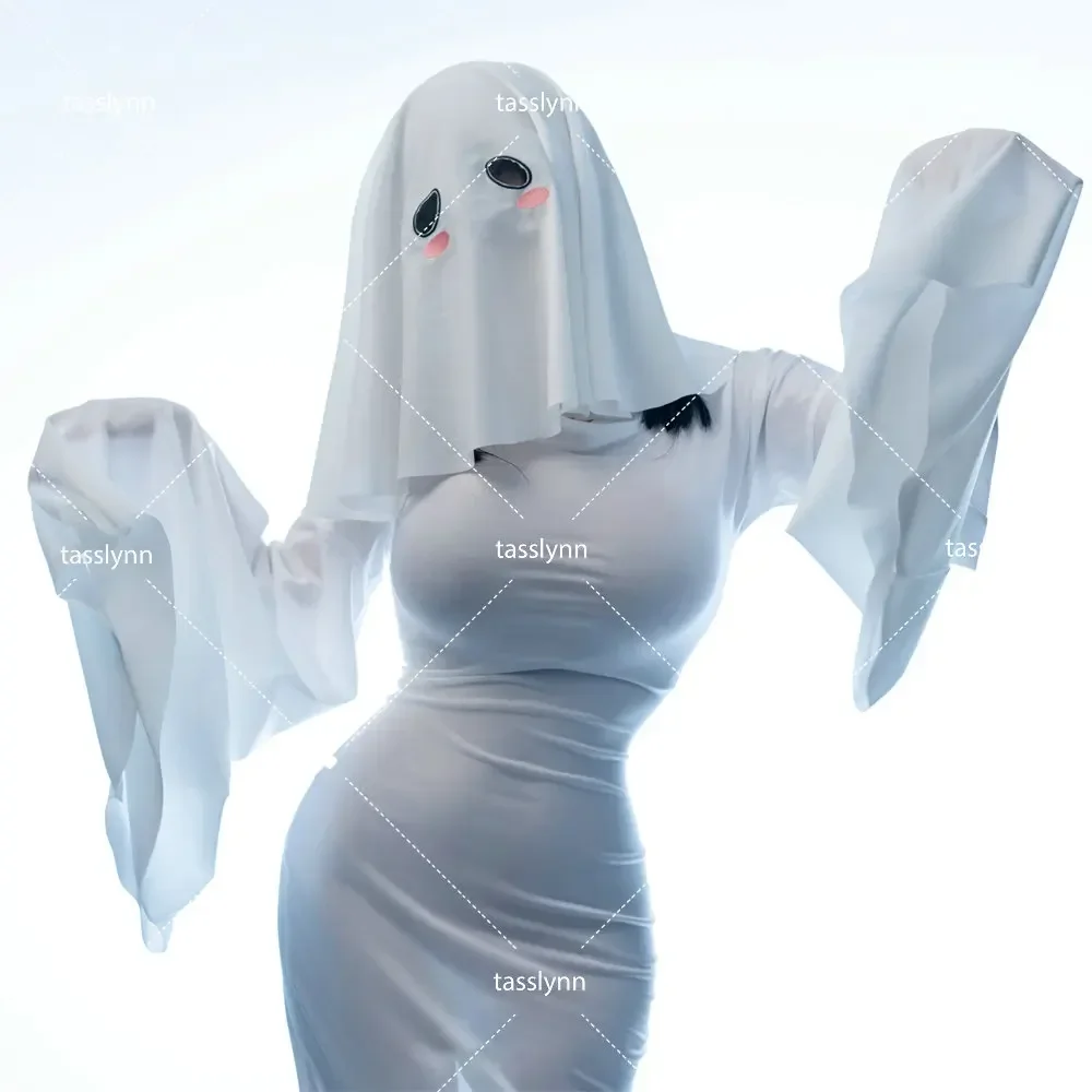 Vrouwelijke Ghost Cosplay Kostuum Halloween Scare Face Cape Scream Kostuum Volwassen Fancy Dress Halloween Cosplay Kostuum