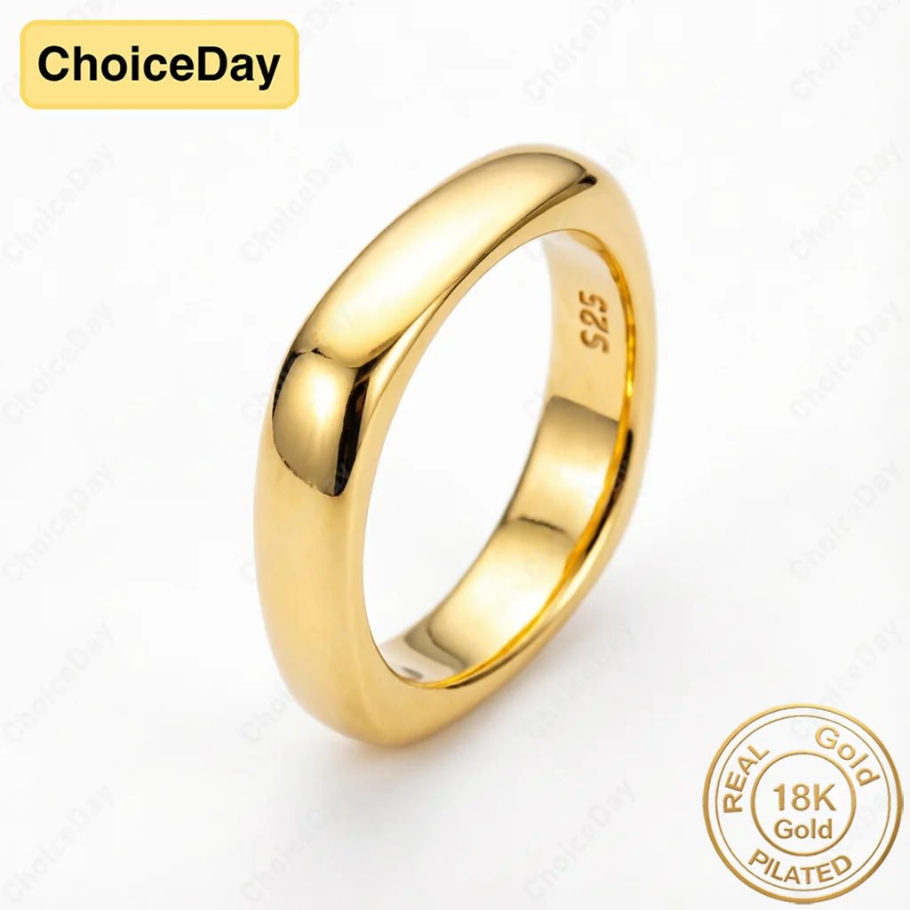 

18K Gold Plated Luxurious Simple Square Ring Women Fashion Engagement Party Gift Jewelry Accessories