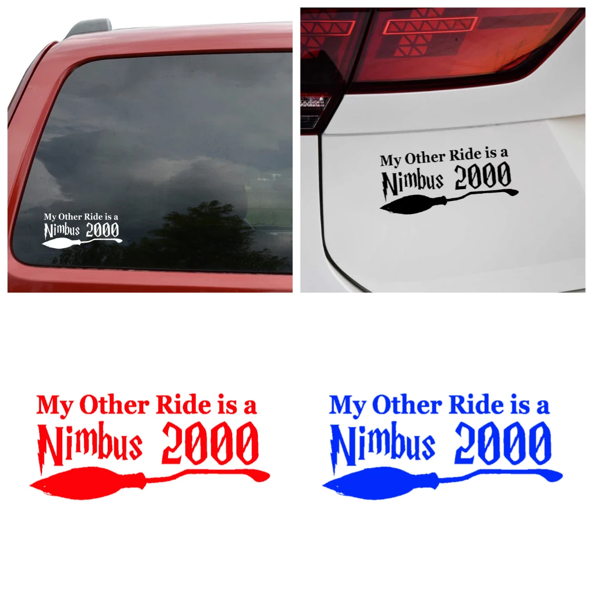

Nimbus 2000 Bumper Sticker - Waterproof Vinyl Decal for Harry Potter Fans, Wizard Car Accessory