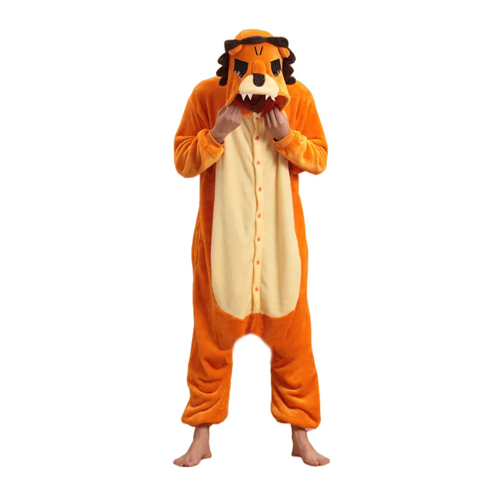 Adult Animal Onesies Lion Tiger Leopard Wolf Fox Zebra Hippo Koala Bat Donkey Rabbit Chinchilla Frog Bee Penguin Dog Kigurumi