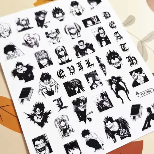 El más nuevo diseño de Anime japonés, pegamento trasero 3D, deslizadores de decoración autoadhesivos, pegatina artística para uñas DIY TSC 280