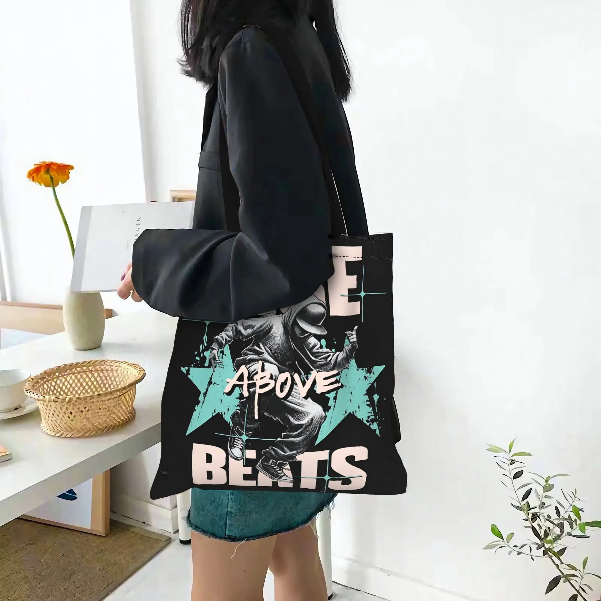 

2026 Shopping Bags first day of school Cool street style Canvas Canvas Tote Bag Women'S Shoulder Handbag