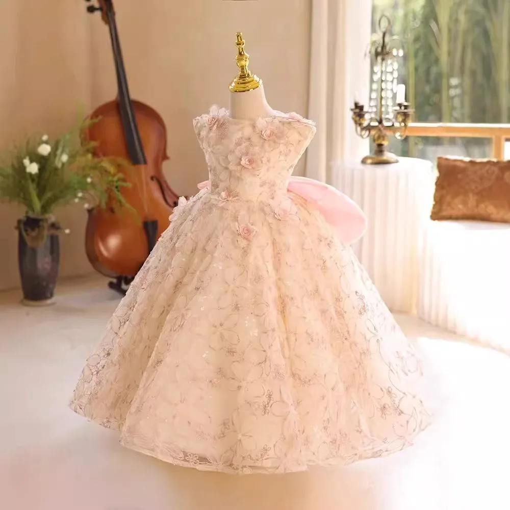 Robe de mariée élégante pour filles, vêtements pour enfants de 8 à 12 ans, robe de Rh, 2024