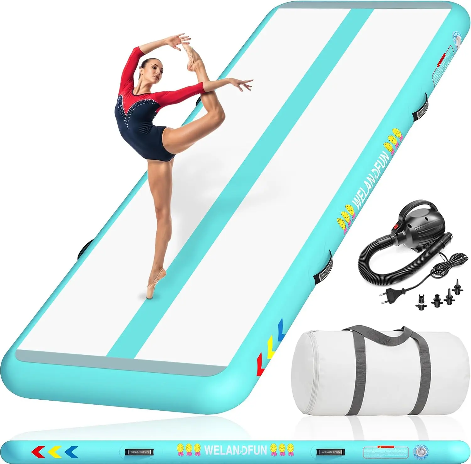 6.56/10/13/16/20 ft Air Tumble Track Mat for Gymnastics Training