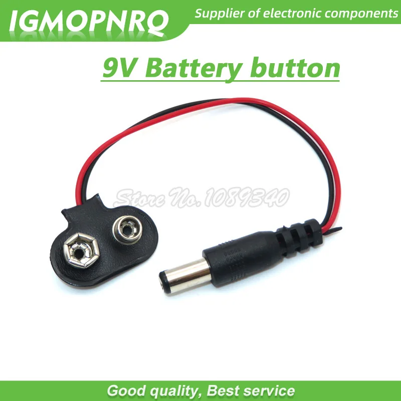 10PCS 9V Battery buckle 10cm Snap Cable to DC 9V Clip Male Line Battery Adapter For R3 DIY Jack Connector