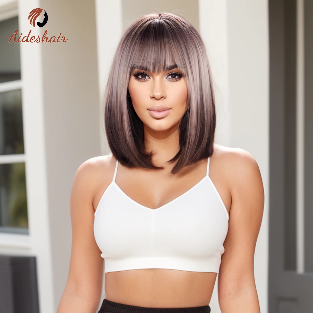 Peruka z falistym szalem i frędzlami w kolorze srebrnym Peruka z naturalnego syntetycznego włókna termoodpornego do codziennego użytku na imprezie (12 cali)