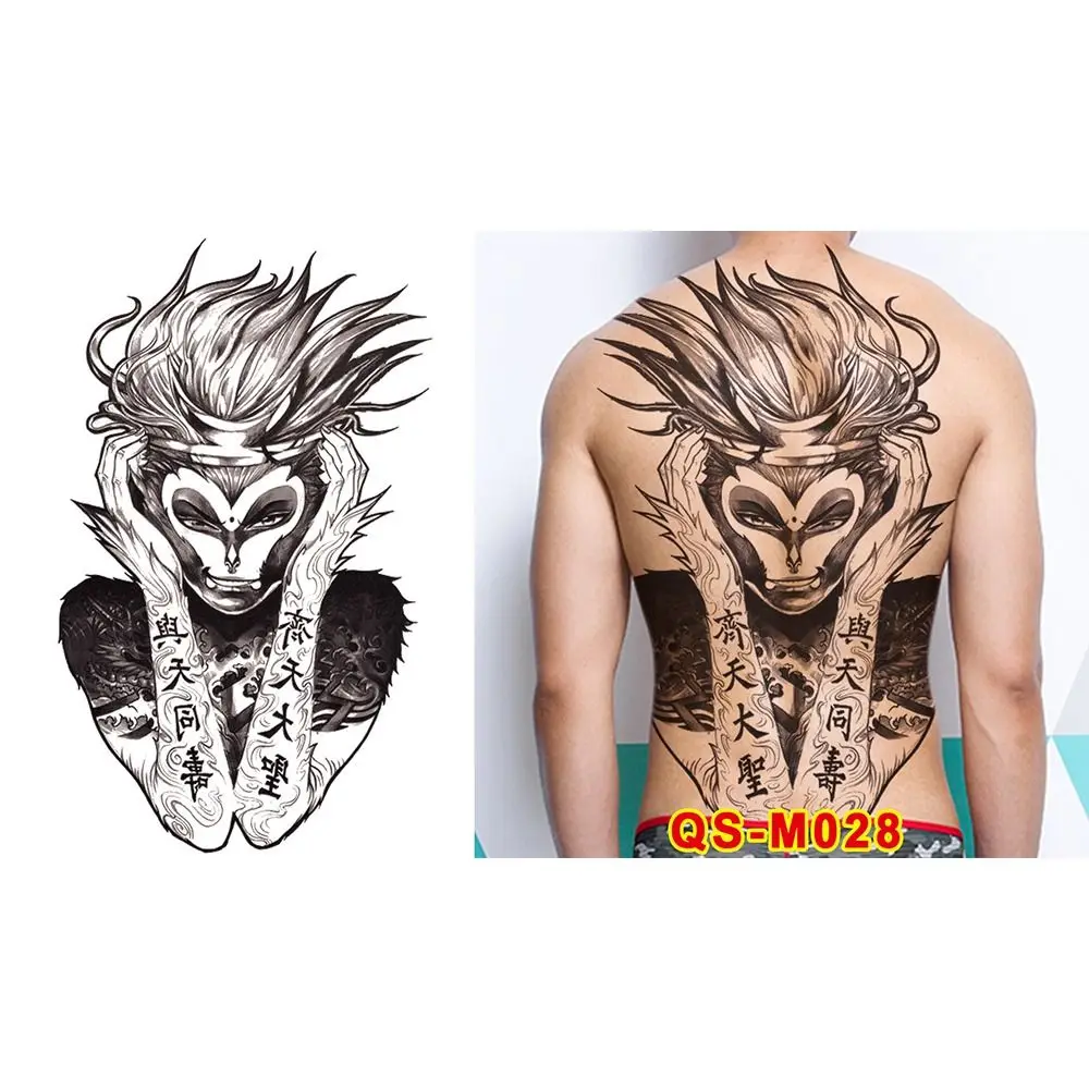 

Water Transfer Printing Full Back Tattoo Sticker Angel Wings Cross Buddha Pattern Full Back Tattoo Patch Flower Arm Waterproof