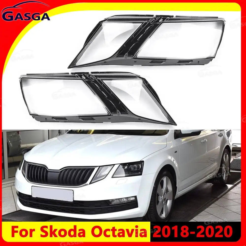 

New For Skoda Octavia 2018 2019 2020 Car Headlight Lens Car Accessories For Cars Lampshades Lamp Shell Headlights Lights