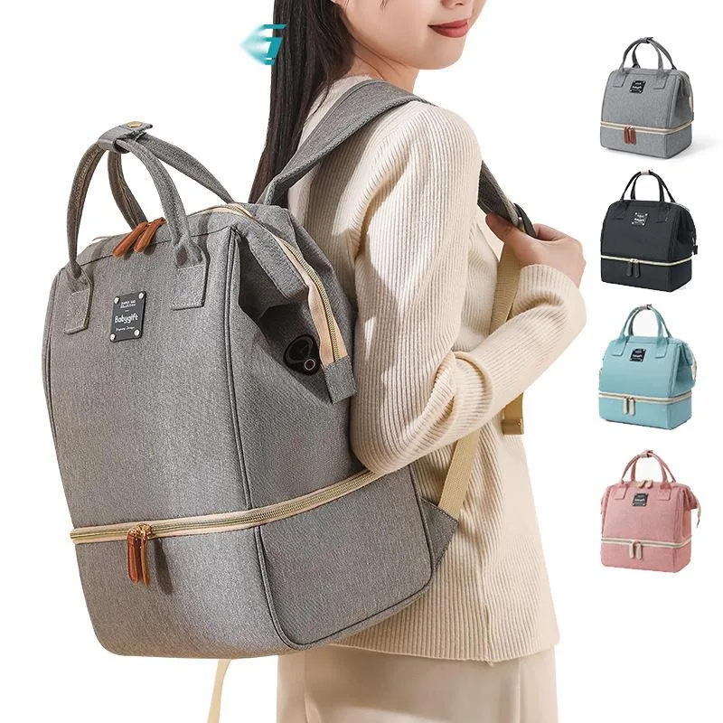 

Fashion Simple Newest Double-Layer Breast Milk Bag Multi-Functional Maternity Bag Fashionable Large Capacity Backpack