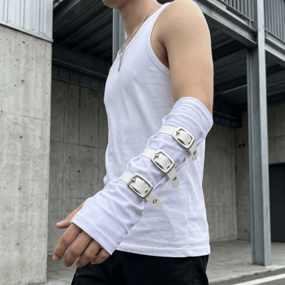 mangas-de-braco-em-poliester-estilo-punk-com-fivelas-de-metal-brancas-coberturas-de-braco-goticas-escuras-luvas-de-meio-braco-leves-em-tecido-nao-elastico