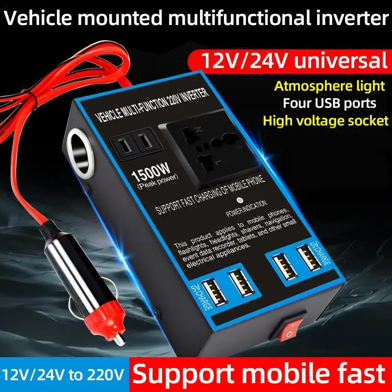 

12/24V Car Inverter Converter 12V24V To 220v High Power Truck Car Charger Transformer Power Socket Fast Charging