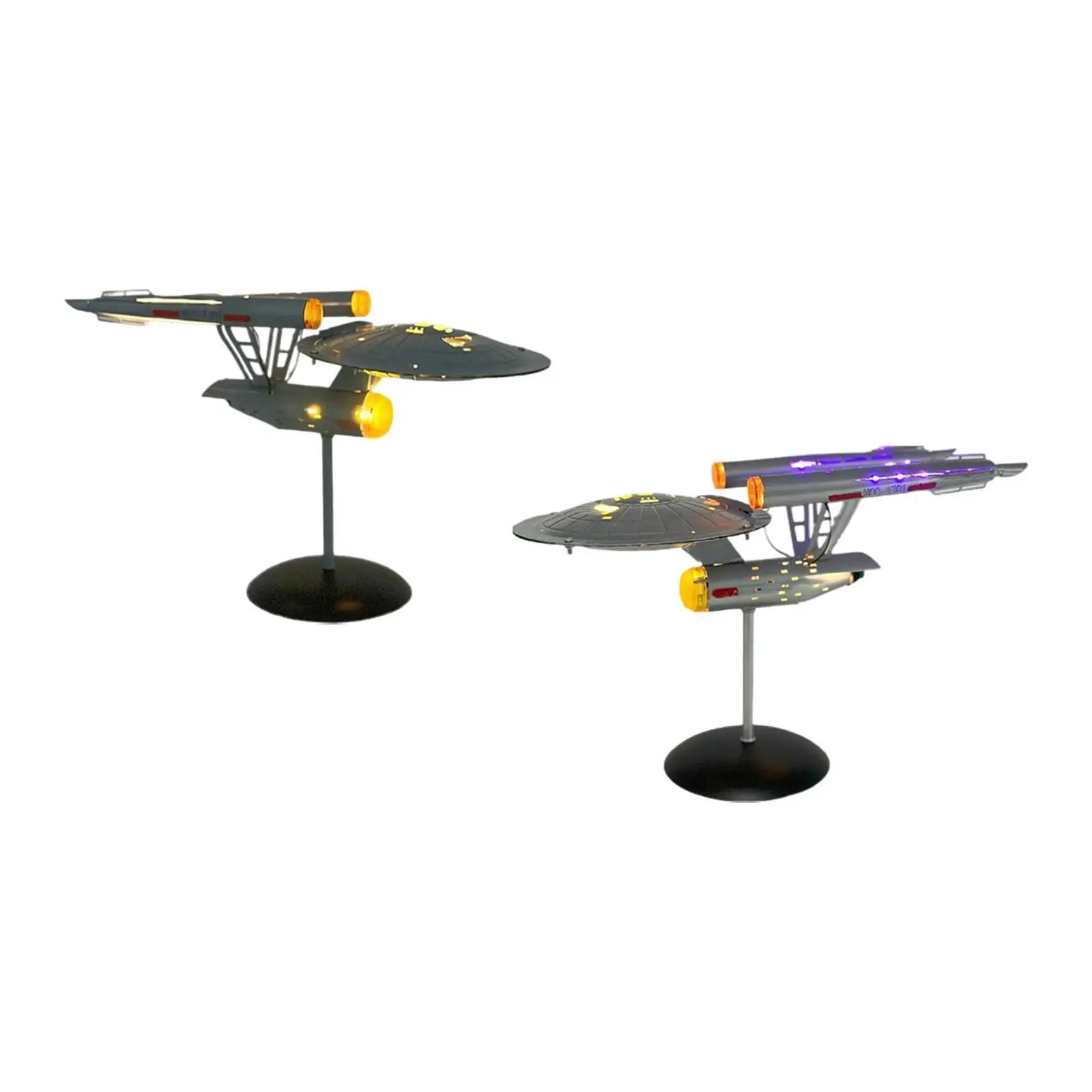 Metal Spaceship Model with Display Stand for Bedroom Living Room Countertop