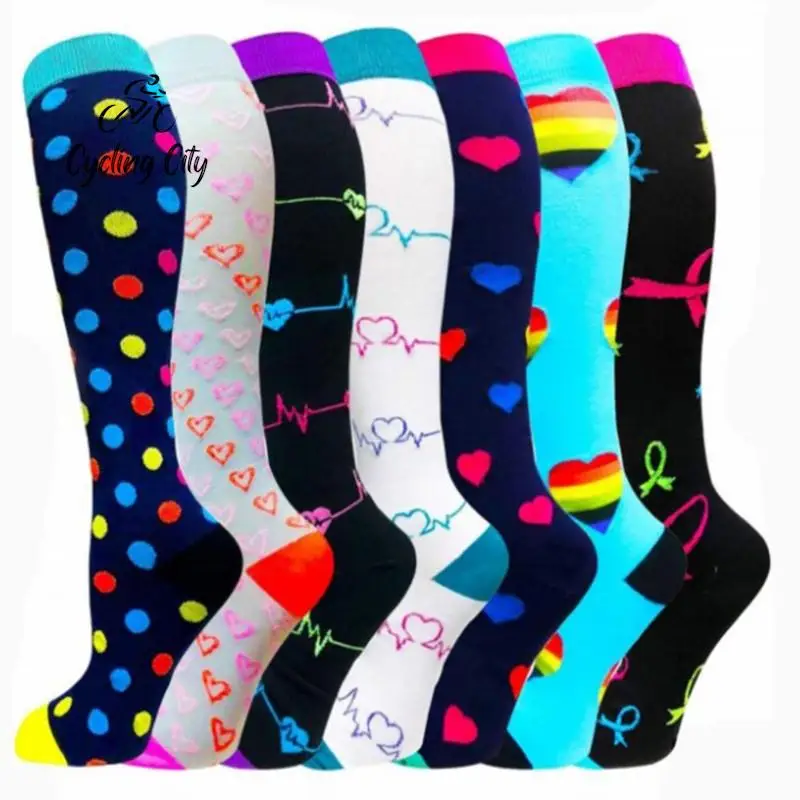 Cycling City Cycling Compression Socks 7/8 Pair Mixed Color Combination Compression Socks Athleisure Compression Socks Man Women