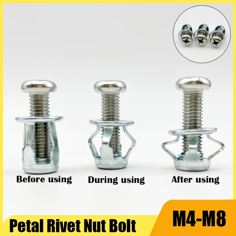 

304 Stainless Steel Expansion Clamp Petal Rivet Lock Jack Nut Bolt Hollow Wall Iron Rivet Riveter Fixed License Plate Car Screw