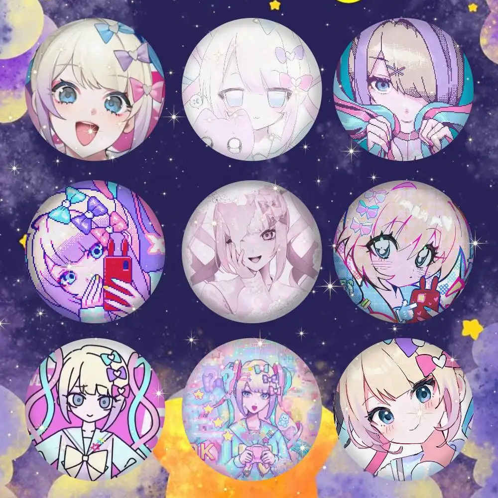 A-Needy Streamer Overload KAngel Tinplate Anime Round Badges, Brooches, Clothing Accessories, Birthday Gifts, Anime Conventions