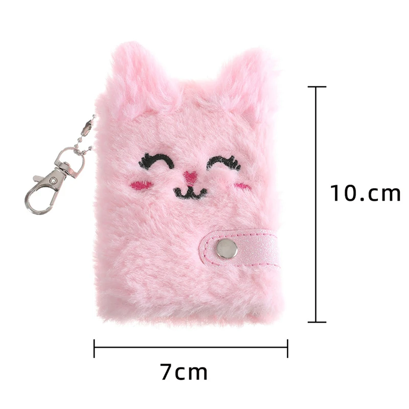 Блокнот плюшевый с милым котом для девочки, подвеска-брелок, блокнот с пушистыми кошками, ежедневник-планировщик, журнал, новинка, подарок для девушки, студенческие принадлежности