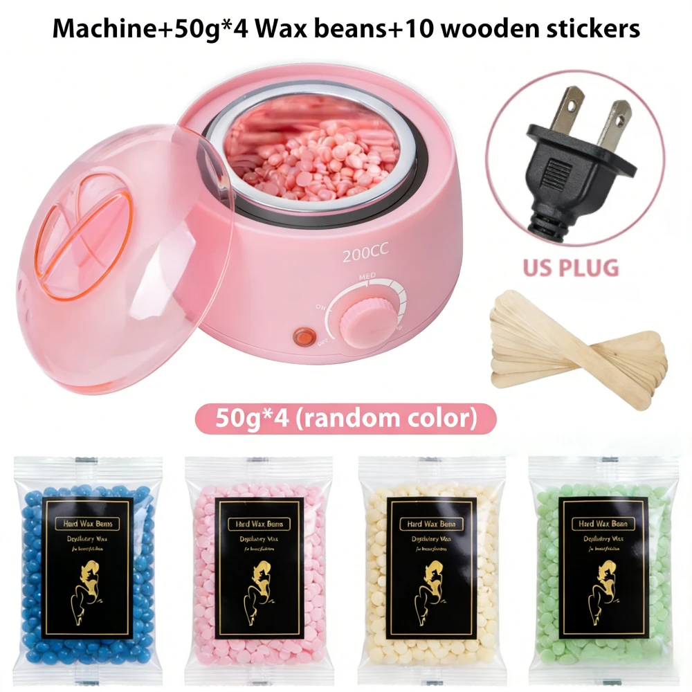 200CC Wax Heater Warmer Ontharing Machine Voor Hand Voet Body Spa Epilator Paraffine Pot + Wax Bonen + wood Sticks