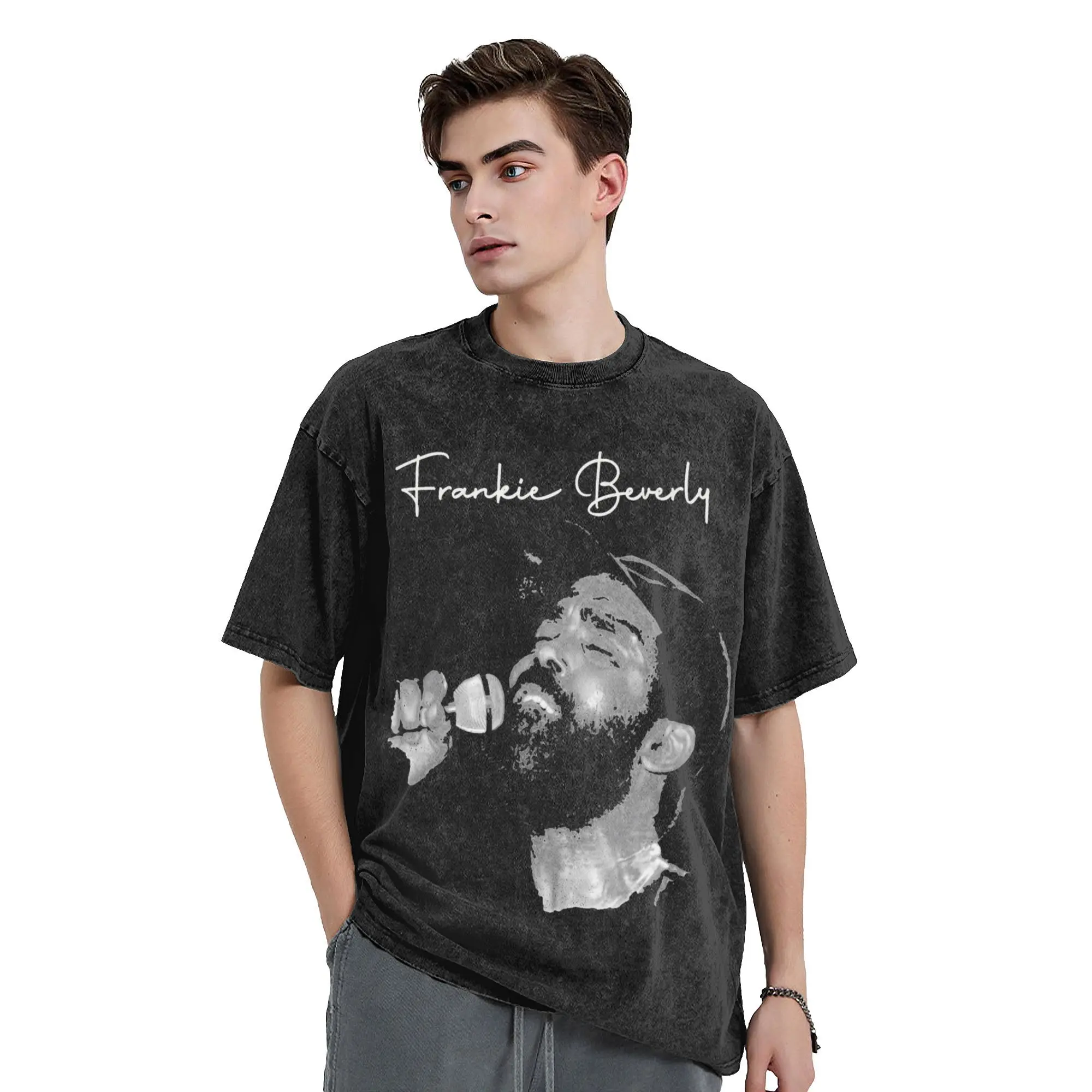 frankie beverly rest in peace memory Outfit Washed T Shirt Men Women Streetwear Hip Hop T-Shirts Printed  Tees Short Sleeve