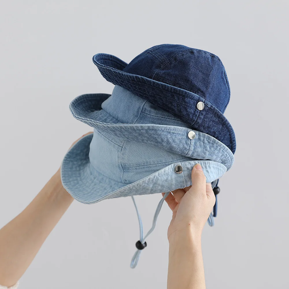 chapeu-bucket-infantil-estilo-coreano-em-jeans-lavado-bone-de-pescador-fofo-para-bebes-meninos-e-meninas-chapeu-de-sol-para-primavera-verao-ao-ar-livre