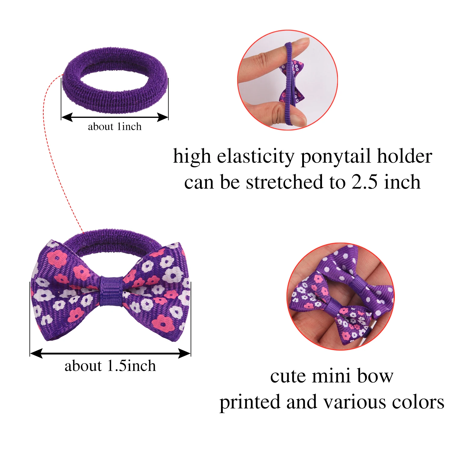 10/20/30PCS Cute Hair Bows Headbands Newborn Girls 1.5\'\' Flower Bows Elastic Hair Bands Baby Hair Accessories for Kids