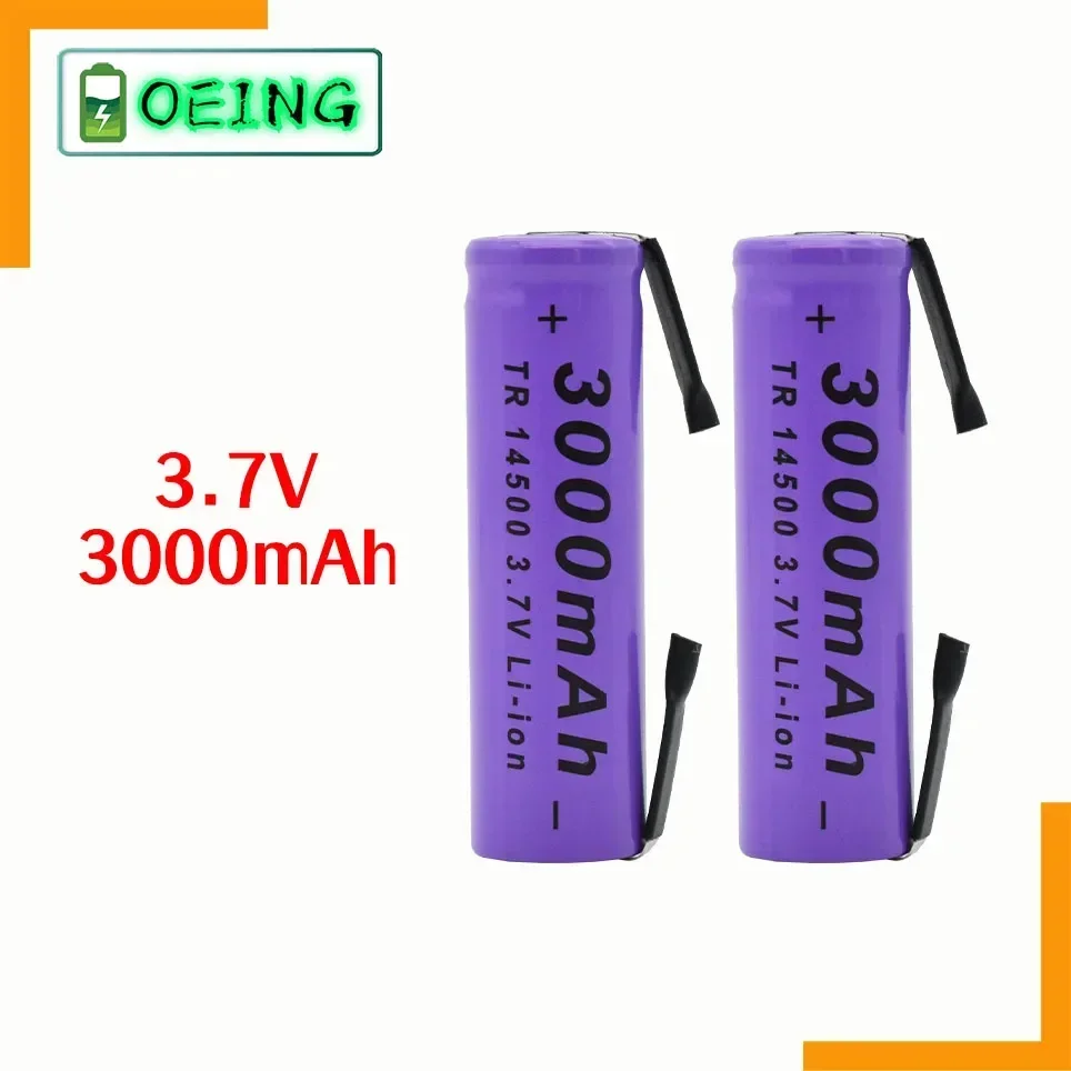 LED flashlight rechargeable lithium battery  welding nickel sheet battery 3.7V 3000mAh  ICR 14500