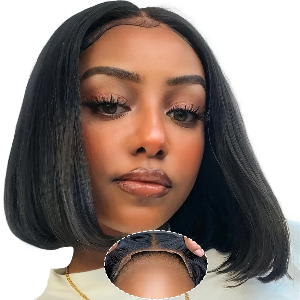 

Wear and Go Glueless Wig Bob Wig,6x4 Hd Lace Closure Bob Wig,Virgin Hair Pre Plucked Pre Cut Lace,Short Bob Wig For Women